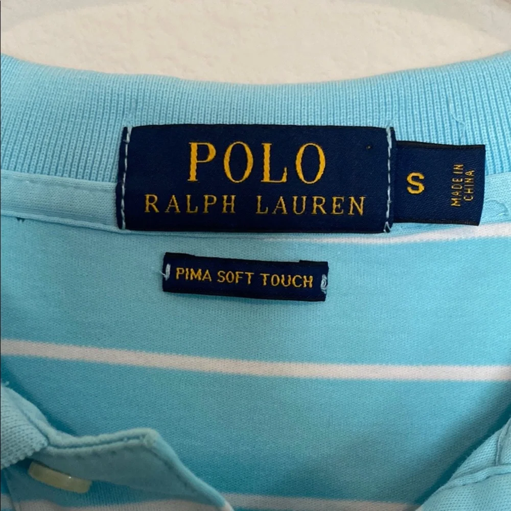 Polo by Ralph Lauren Blue and White Striped Polo Shirt